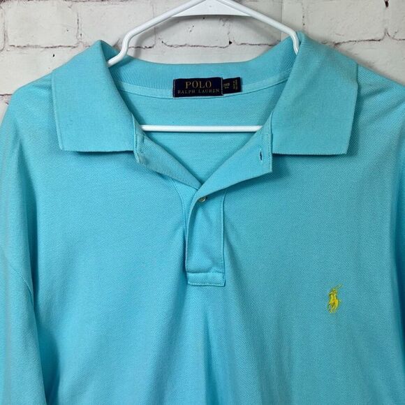 Polo Ralph Lauren Shirt Mens 2XB 2X Big Short Sleeve Golf Performance Blue - Picture 2 of 10